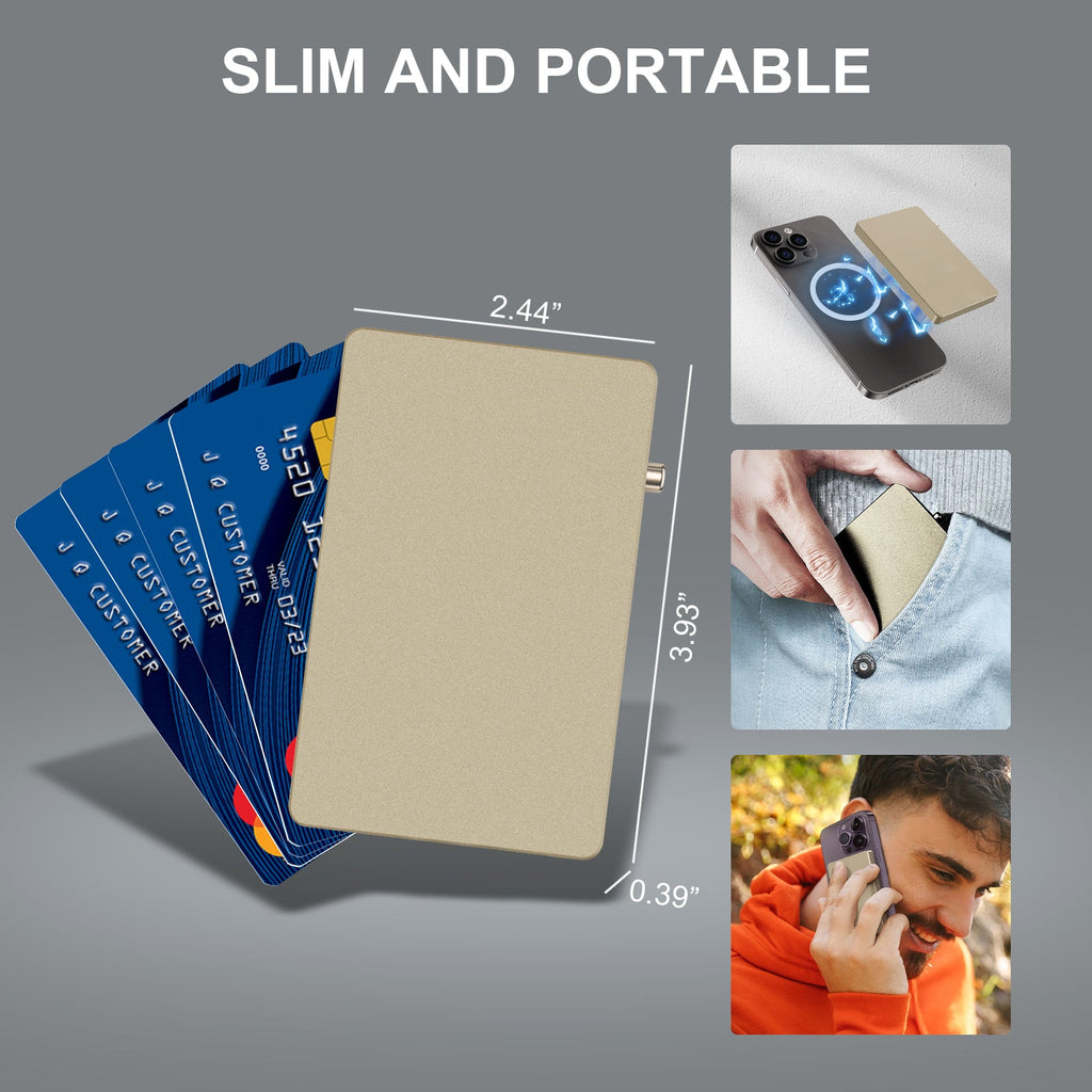 Carteira Personalizada TOYFID Slim em Alumínio com Pop-Up, Proteção RFID e Suporte Básico para Cartões – Masculina