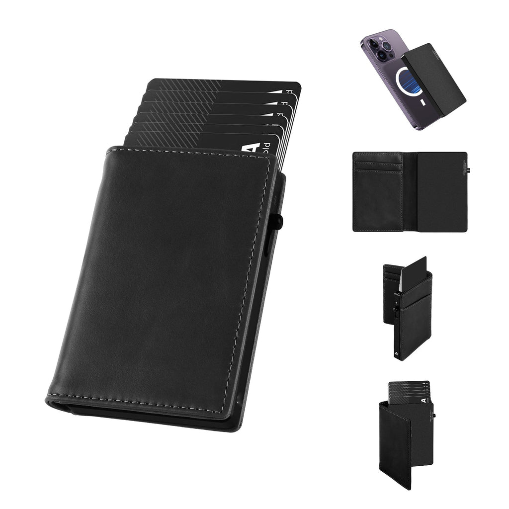 Carteira TOYFID em Liga de Alumínio com Capa em Couro Genuíno – Carteira Masculina Tipo Billfold