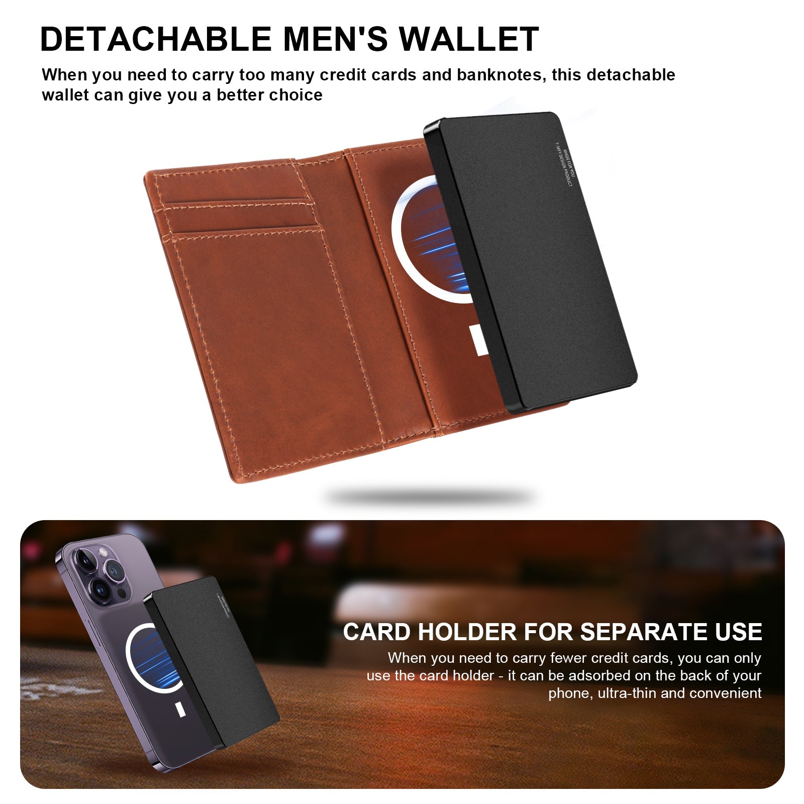 Carteira TOYFID em Liga de Alumínio com Capa em Couro Genuíno – Carteira Masculina Tipo Billfold