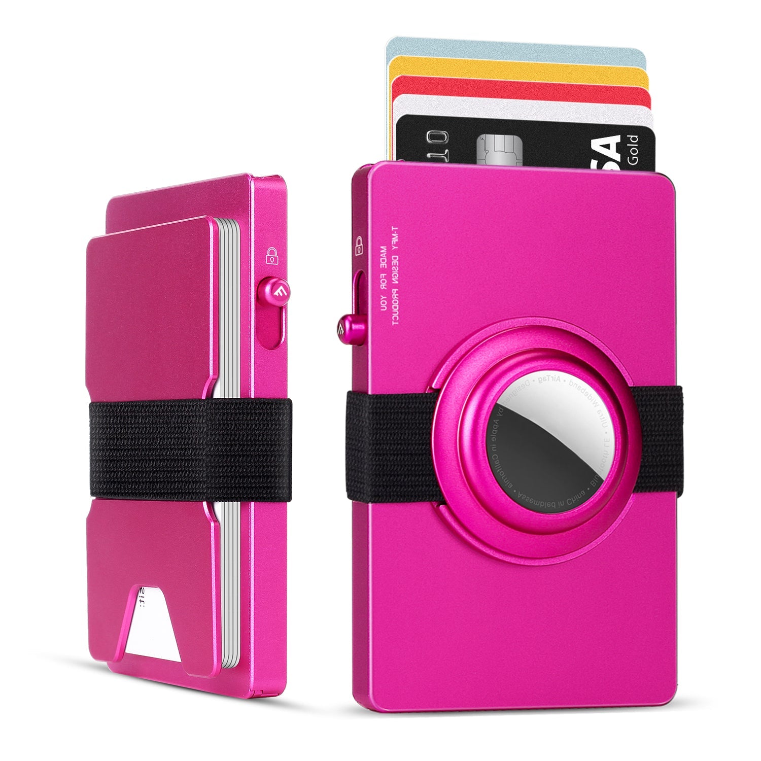 Carteira TOYFID Slim em Alumínio com Pop-Up, Proteção RFID e Suporte para Airtag