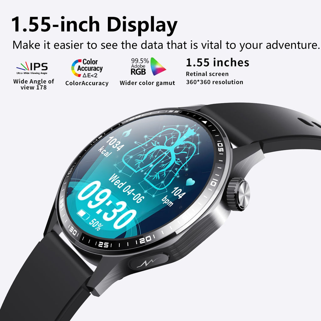 Smartwatch Avançado de Saúde e Fitness com Ferramentas para Gestão de Stress e Sono, Aplicativo de ECG, SpO₂ e Monitorização de Frequência Cardíaca 24/7