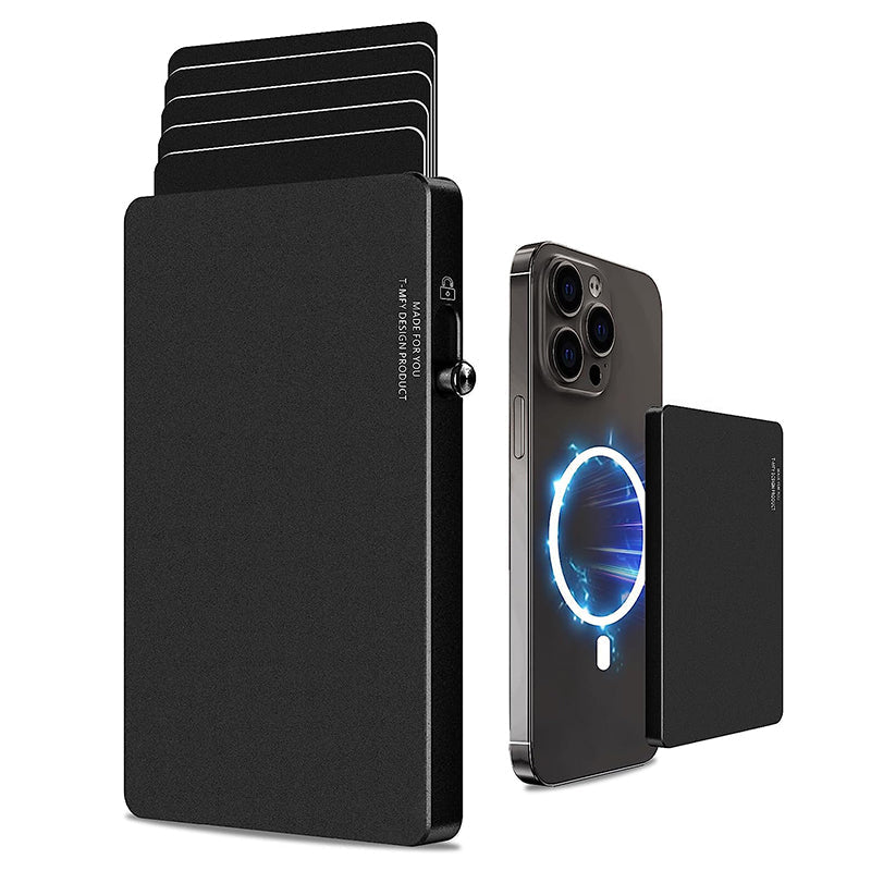 Carteira Personalizada TOYFID Slim em Alumínio com Pop-Up, Proteção RFID e Suporte Básico para Cartões – Masculina