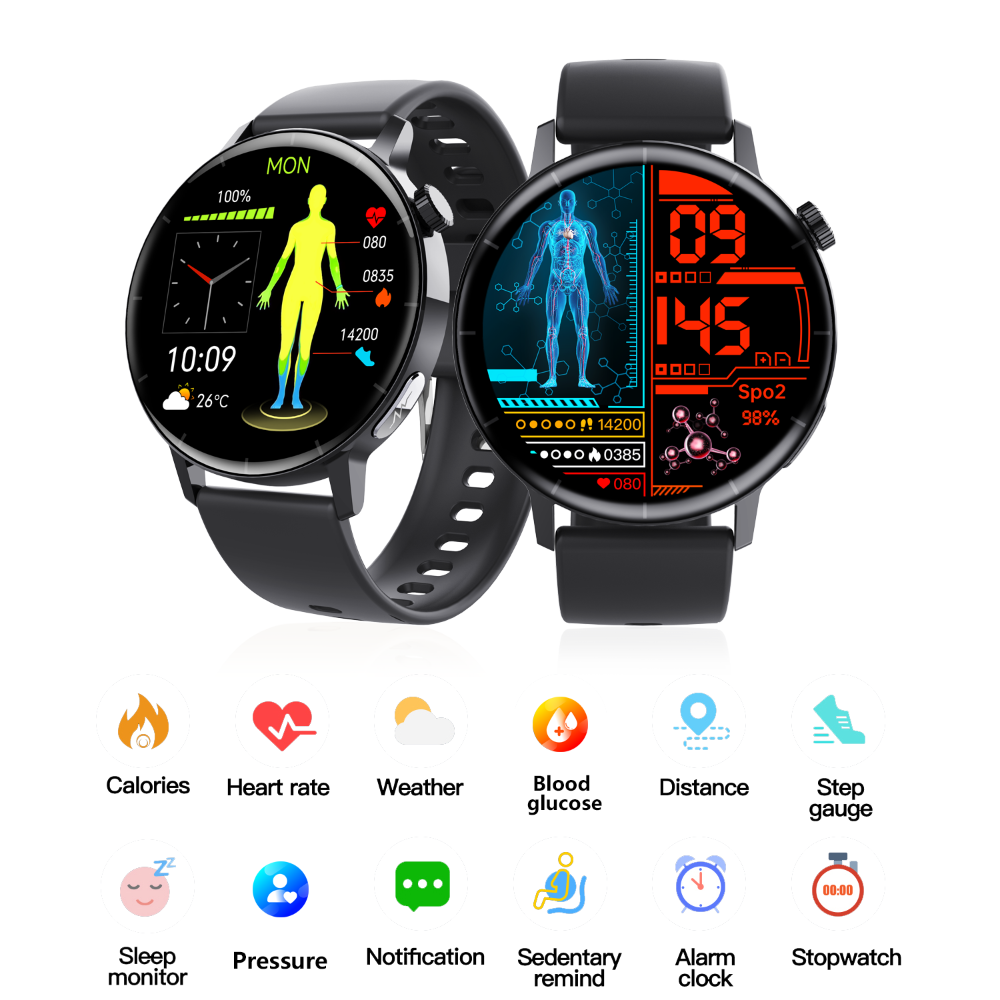 Smartwatch com Monitor de ECG e Glicose Não Invasiva – Relógio Inteligente com Análise de Componentes Sanguíneos
