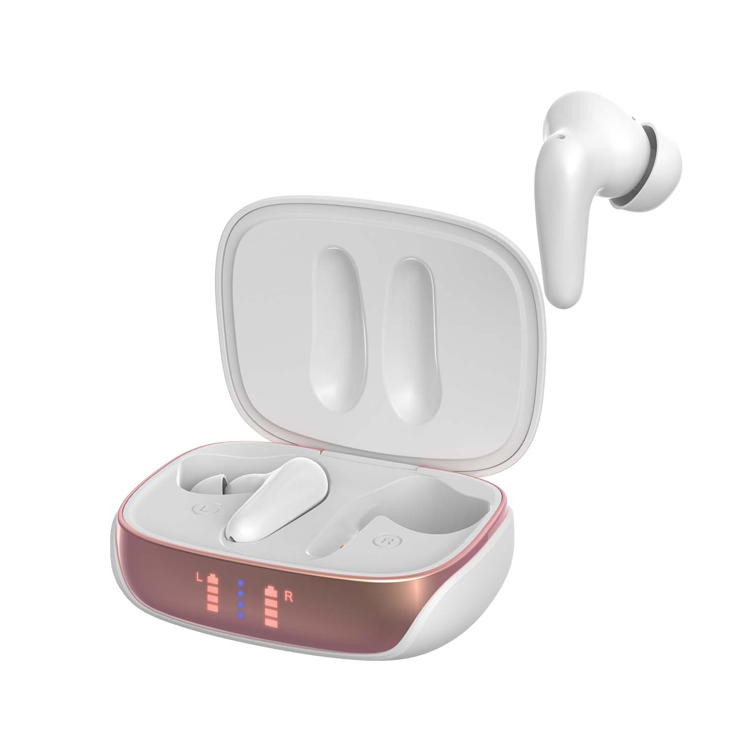 AIR Focus ANC Pearl White e Rose Gold (Fones de Ouvido In Ear Sem Fio com Cancelamento Ativo de Ruído)